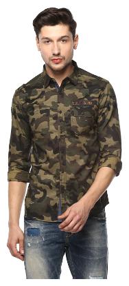 

Spykar Men Black Printed Slim Fit Casual Shirt