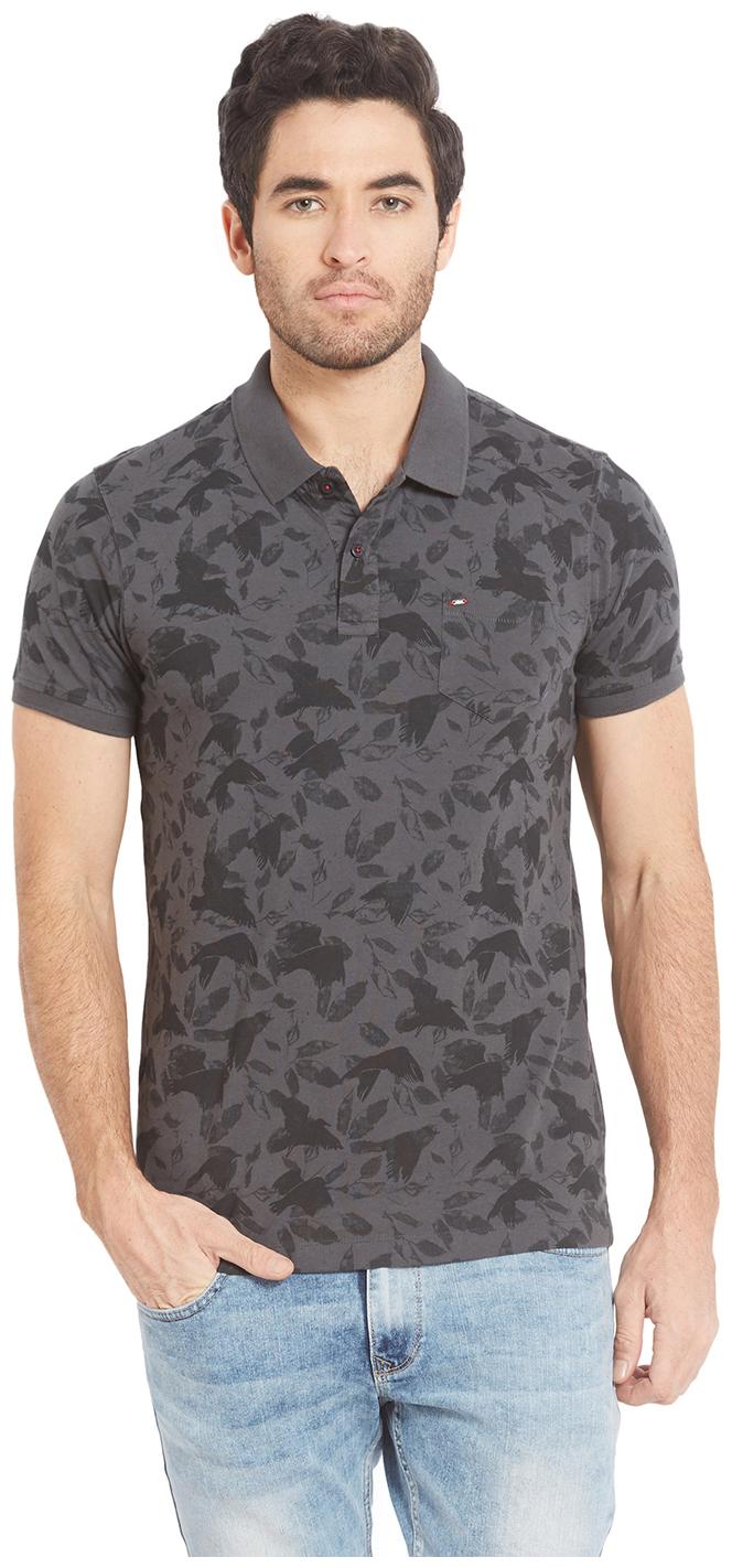 

Spykar Men Grey Slim fit Cotton Polo collar T-Shirt - Pack Of 1