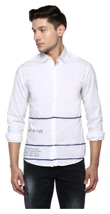 

Spykar Men White Solid Slim Fit Casual Shirt