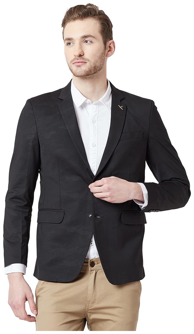 

Spykar Men Black Solid Regular fit Single Breasted Blazer