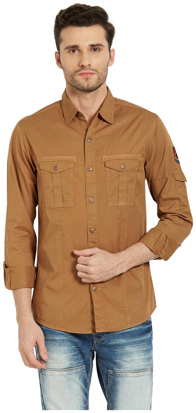 

Spykar Men Brown Solid Slim Fit Casual Shirt