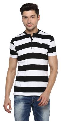 

Spykar Men Black Slim fit Cotton Henley neck T-Shirt - Pack Of 1