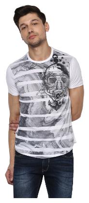 

Spykar Men White Slim fit Cotton Round neck T-Shirt - Pack Of 1