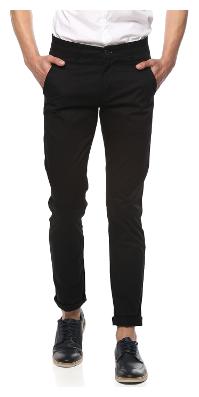 

Spykar Men Black Solid Slim fit Regular trousers