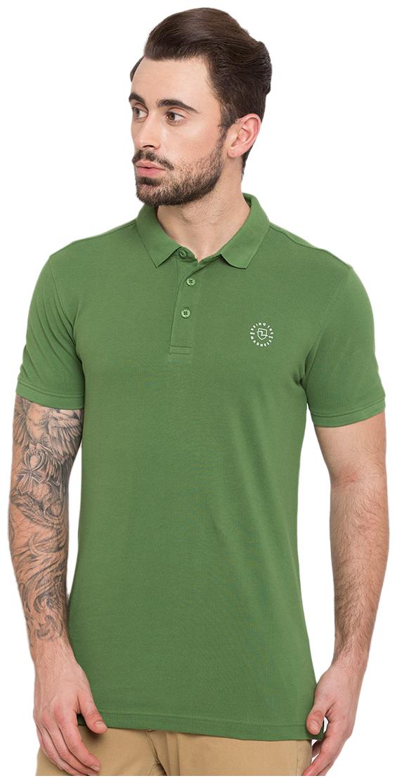 

Spykar Men Green Slim fit Cotton Polo collar T-Shirt - Pack Of 1