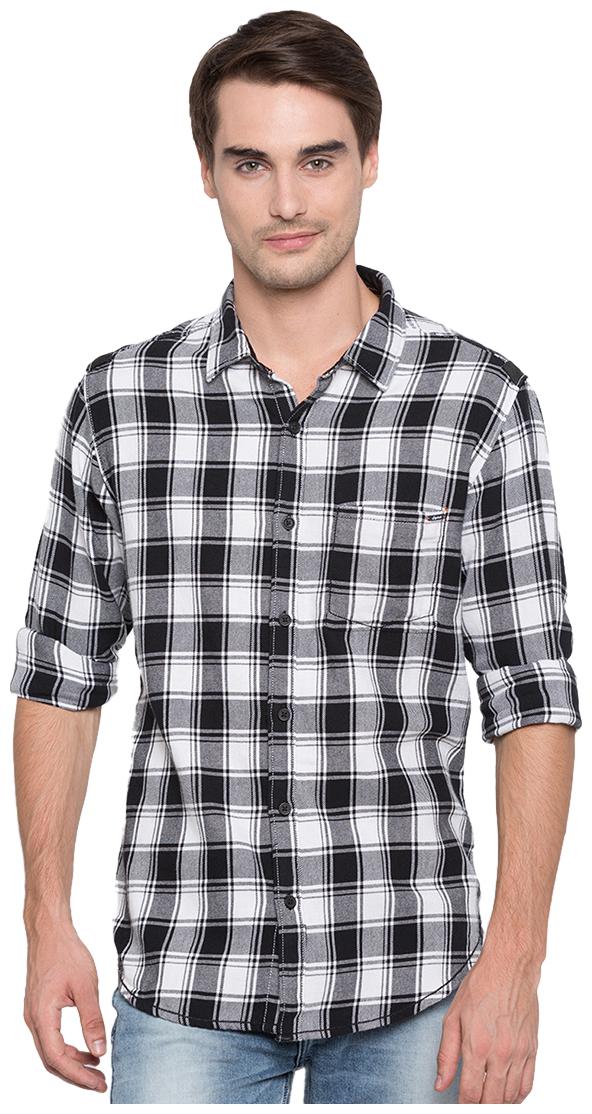 

Spykar Men Black Checked Slim Fit Casual Shirt