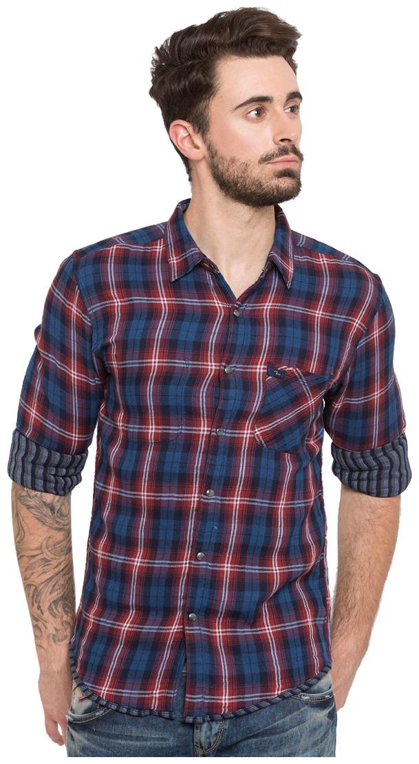 

Spykar Men Red Checked Slim Fit Casual Shirt