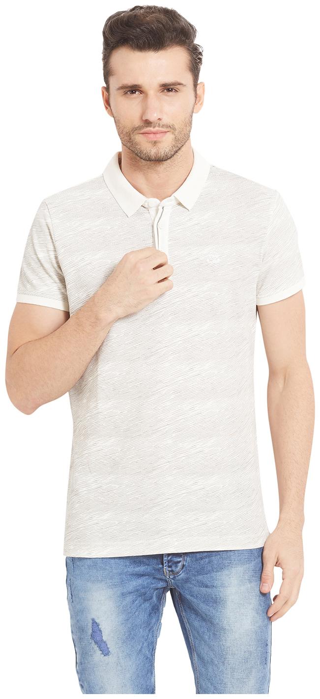 

Spykar Men White Slim fit Cotton Polo collar T-Shirt - Pack Of 1