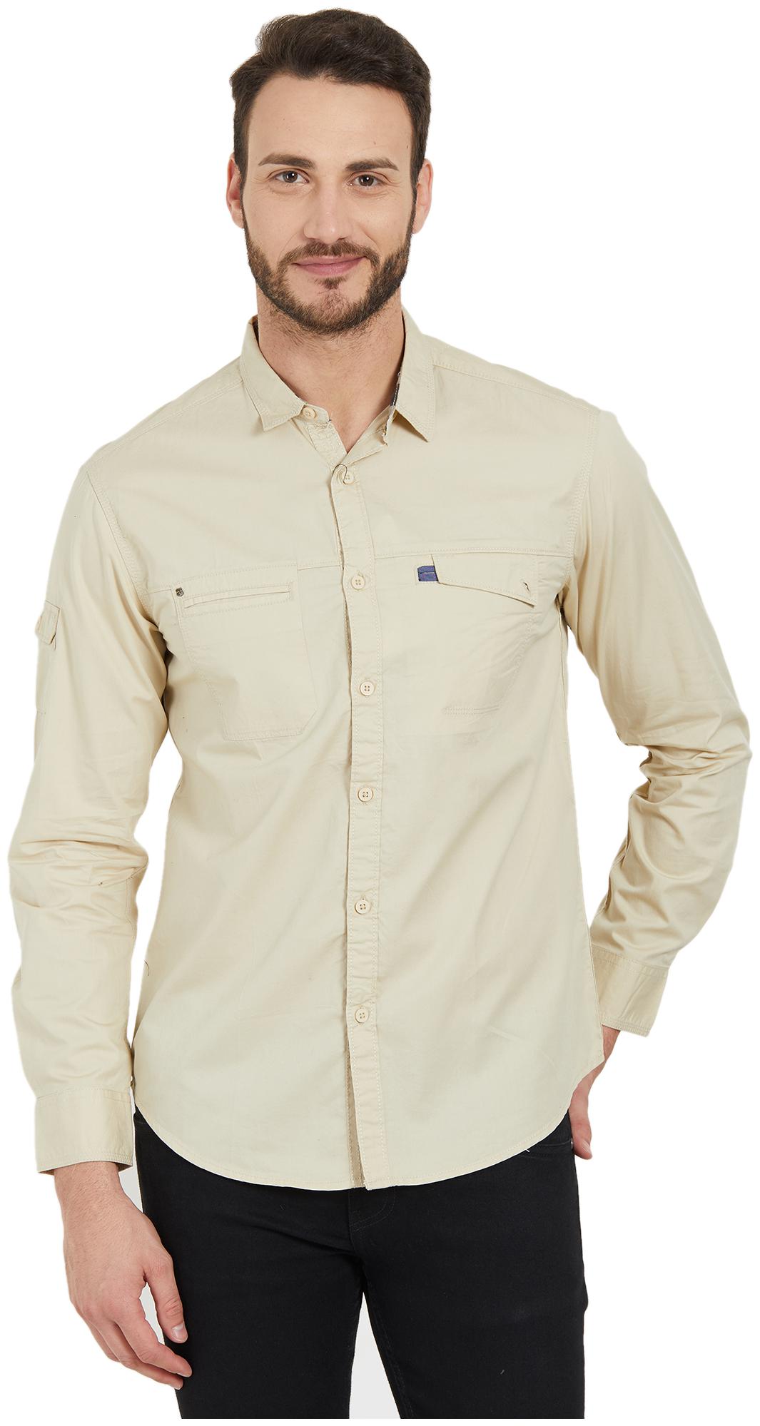 

Spykar Men Beige Solid Slim Fit Casual Shirt