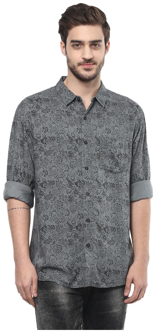 

Spykar Men Grey Printed Slim Fit Casual Shirt