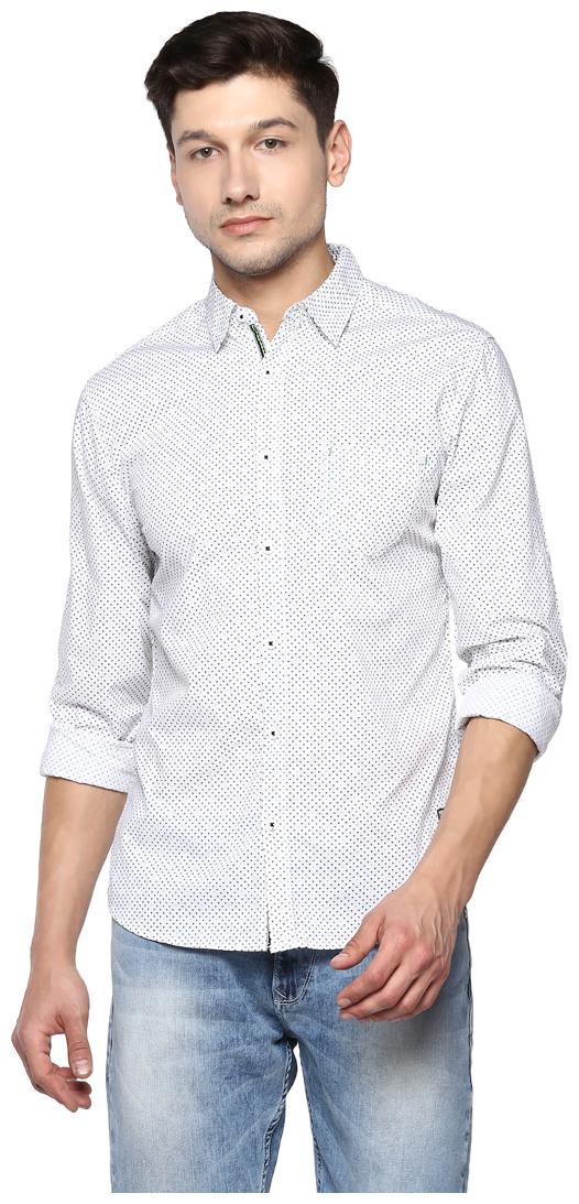 

Spykar Men White Printed Slim Fit Casual Shirt