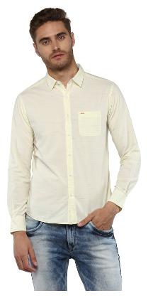 

Spykar Men Yellow Solid Slim Fit Casual Shirt