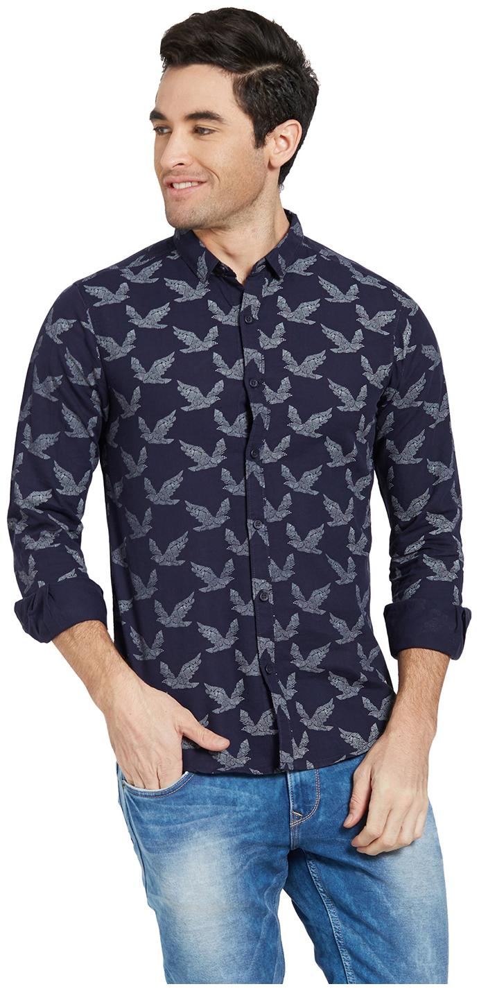 

Spykar Men Blue Printed Slim Fit Casual Shirt