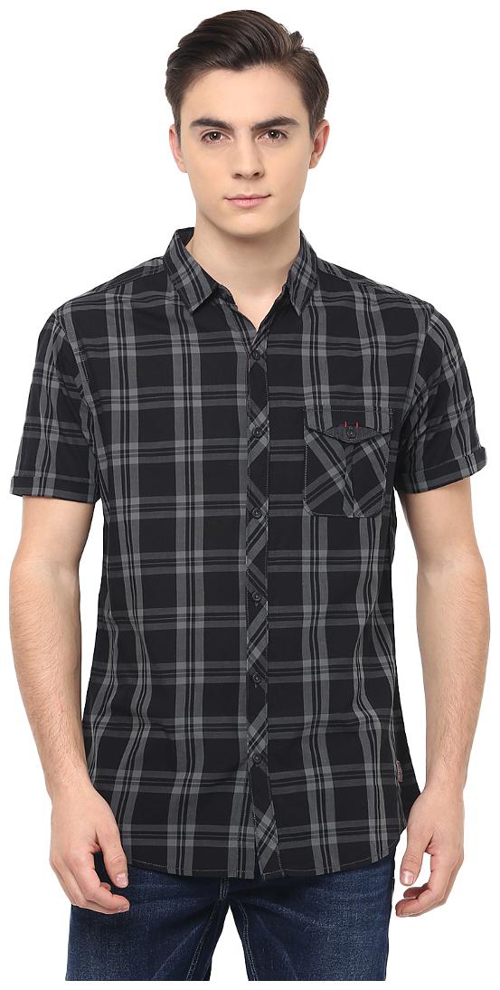 

Spykar Men Grey Checked Regular Fit Casual Shirt