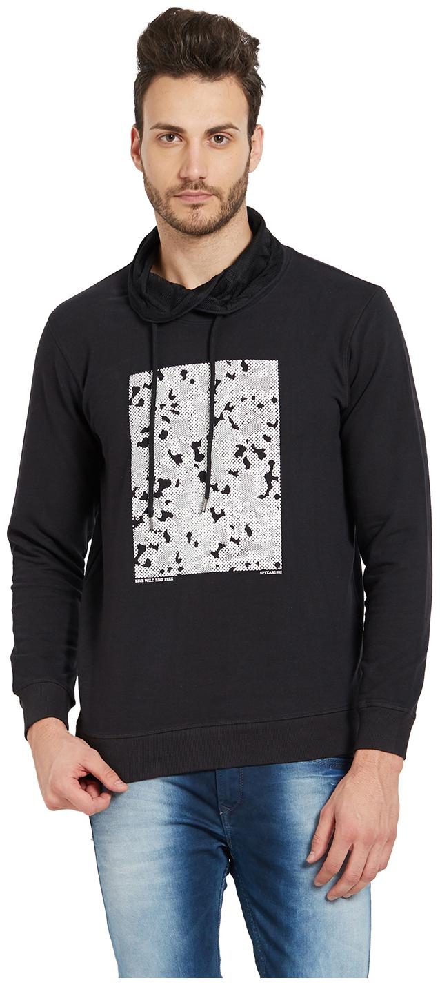

Spykar Mens Cotton Black Slim Fit Sweatshirts