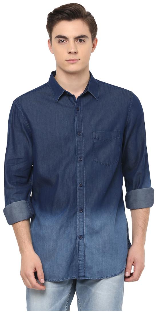 

Spykar Men Blue Faded Slim Fit Casual Shirt
