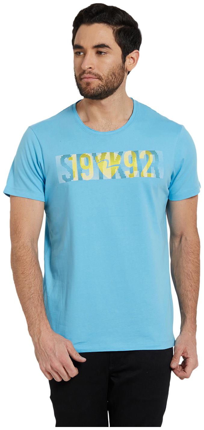 

Spykar Men Blue Slim fit Cotton Round neck T-Shirt - Pack Of 1