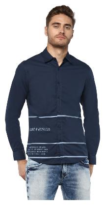 

Spykar Men Blue Abstract Slim Fit Casual Shirt
