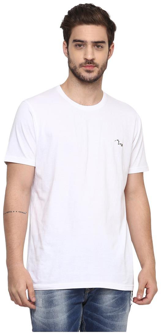 

Spykar Men White Slim fit Cotton Round neck T-Shirt - Pack Of 1