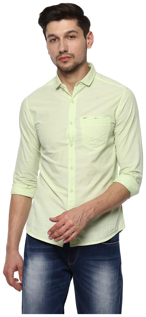 

Spykar Men Green Solid Slim Fit Casual Shirt