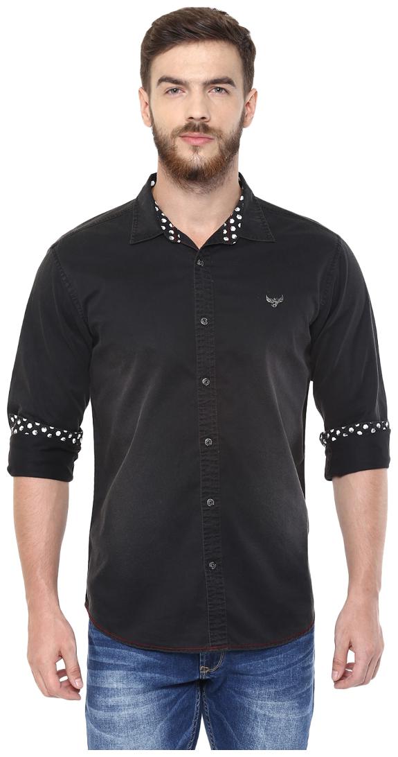 

Spykar Men Black Solid Slim Fit Casual Shirt