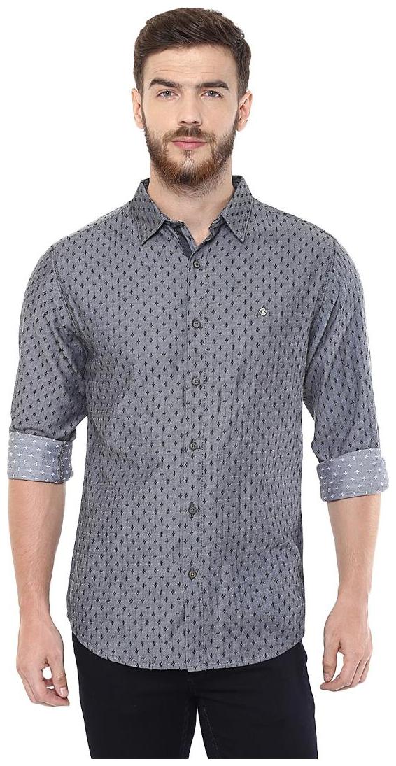 

Spykar Men Grey Printed Slim Fit Casual Shirt