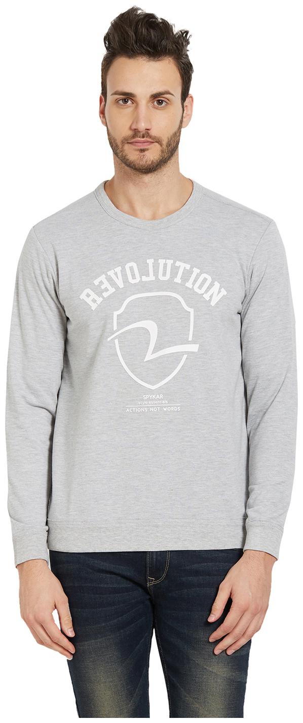 

Spykar Men Grey Slim fit Cotton Round neck T-Shirt - Pack Of 1