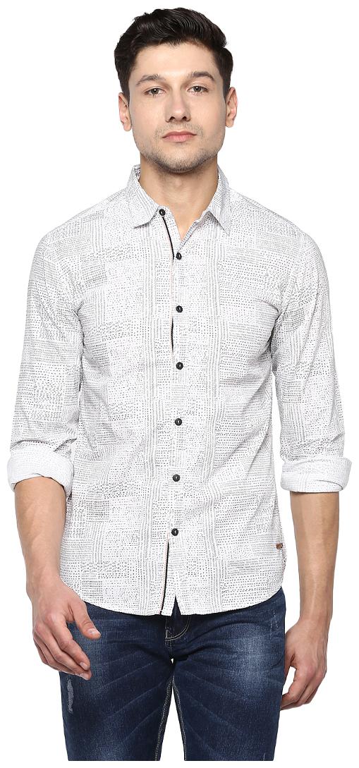 

Spykar Men White Printed Slim Fit Casual Shirt