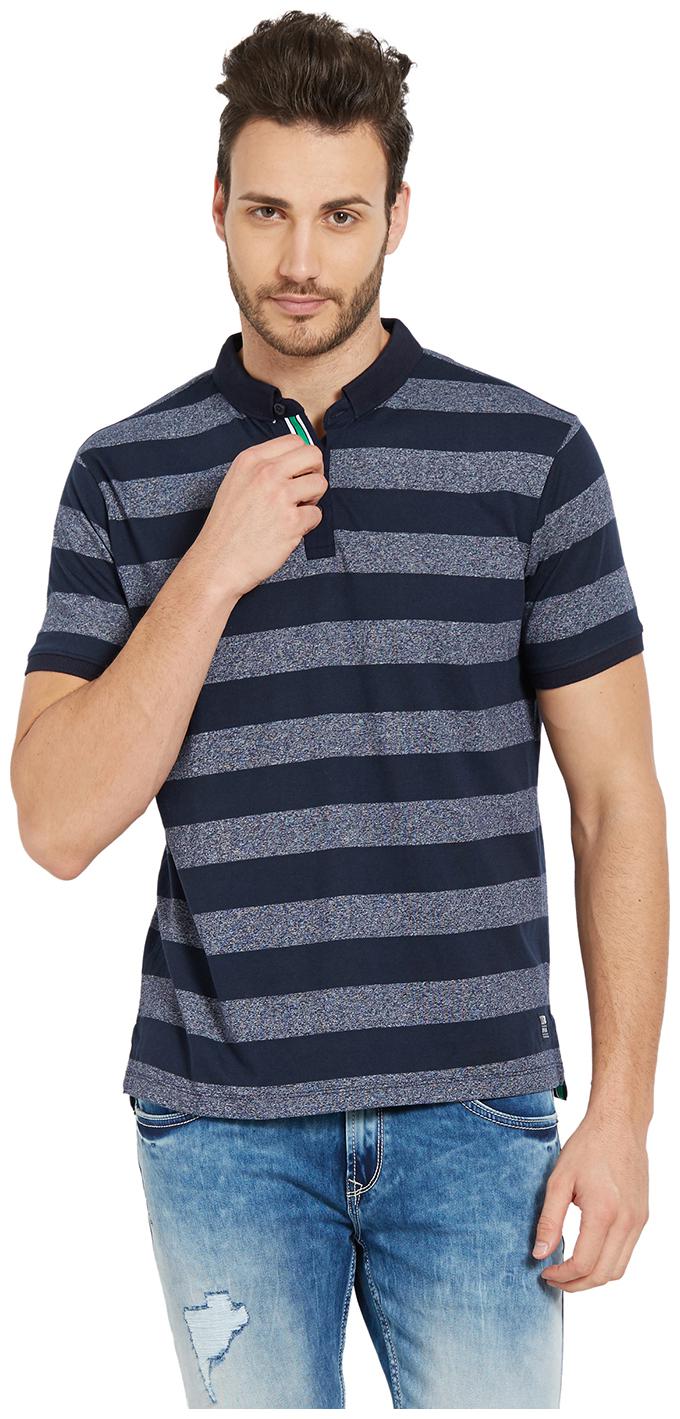 

Spykar Men Blue Slim fit Cotton Polo collar T-Shirt - Pack Of 1