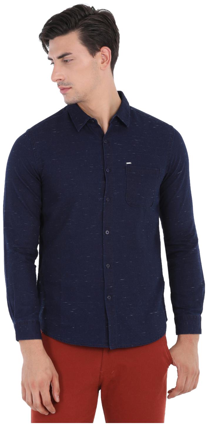 

Spykar Men Blue Printed Slim Fit Casual Shirt