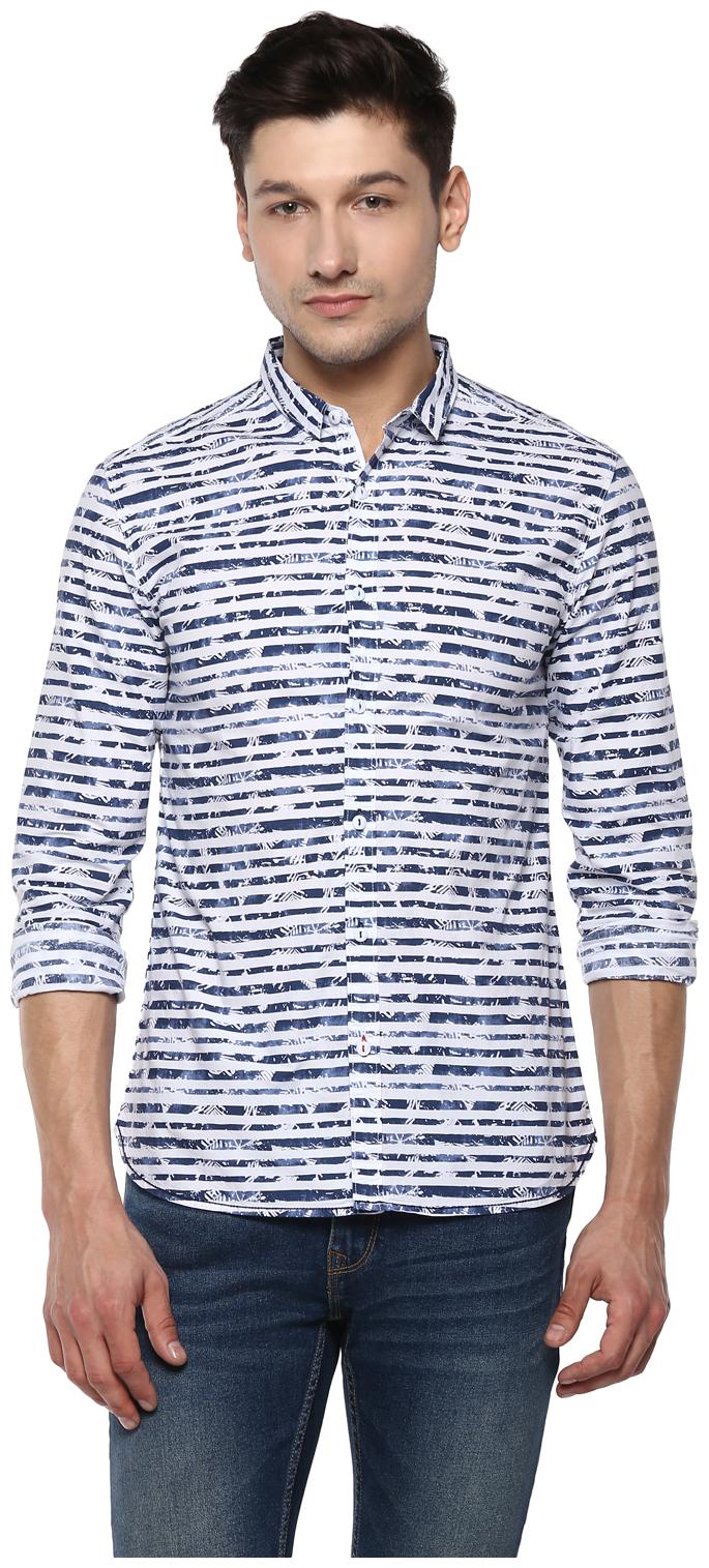 

Spykar Men Blue Printed Slim Fit Casual Shirt