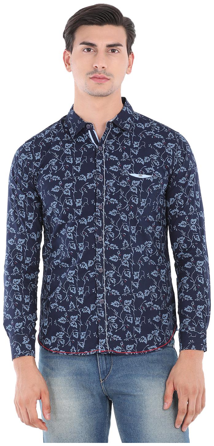 

Spykar Men Blue Printed Slim Fit Casual Shirt