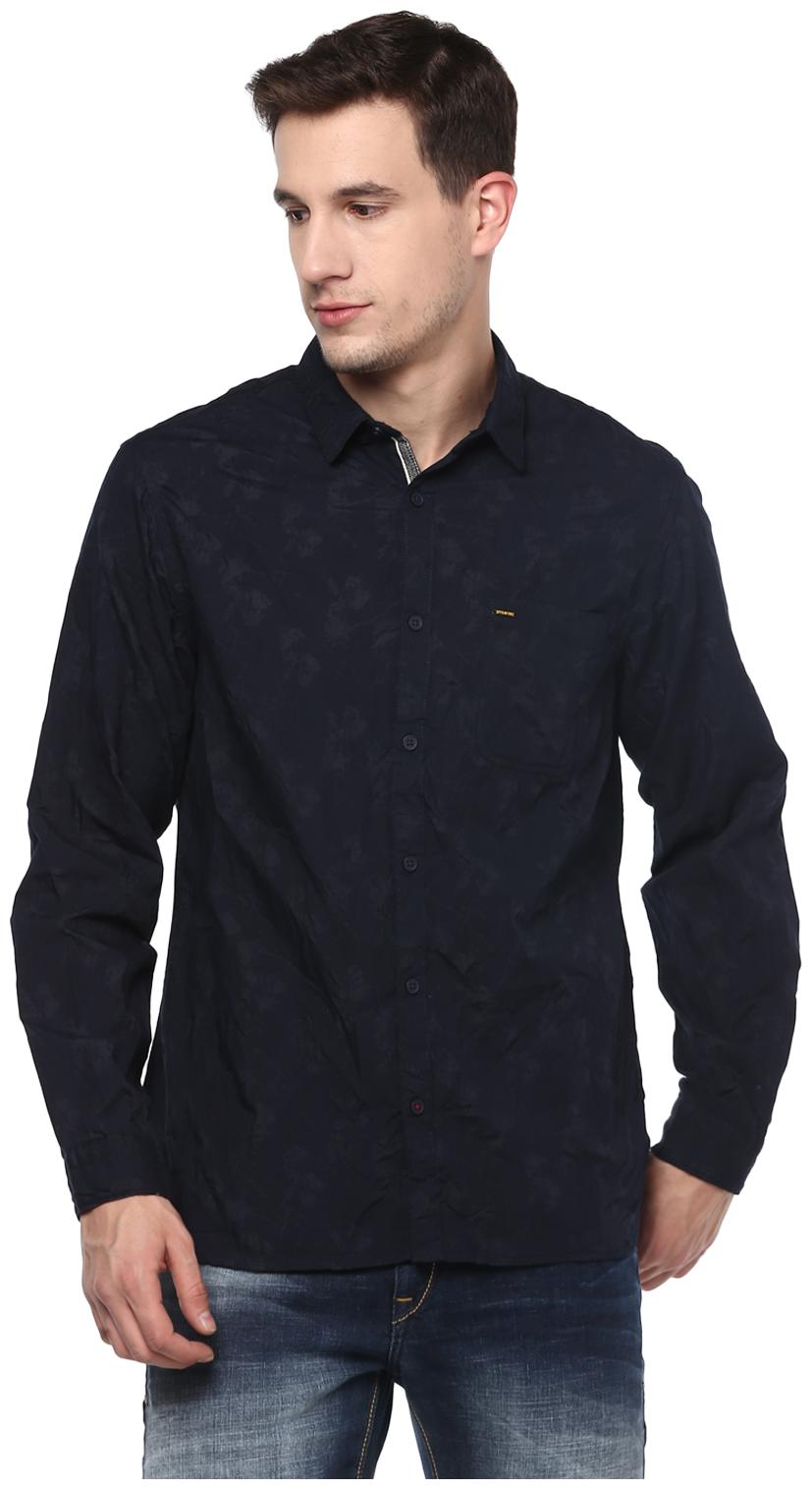 

Spykar Men Blue Printed Slim Fit Casual Shirt