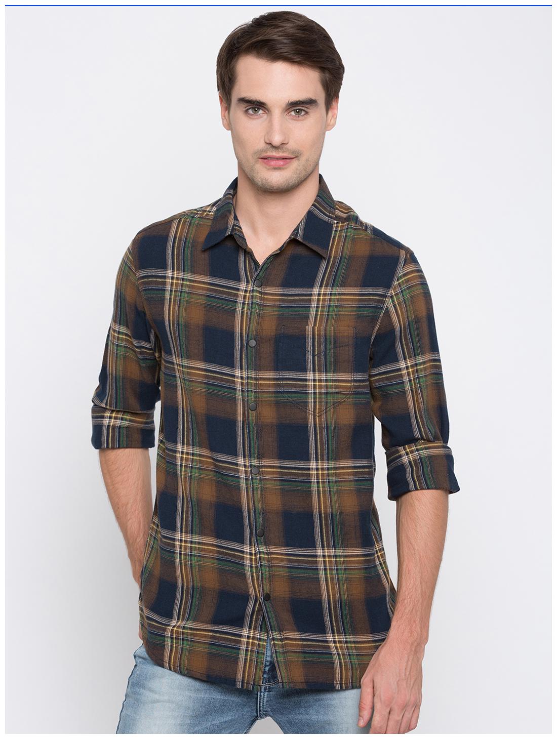 

Spykar Men Multi Checked Slim Fit Casual Shirt