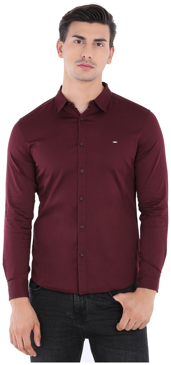

Spykar Men Red Solid Slim Fit Casual Shirt