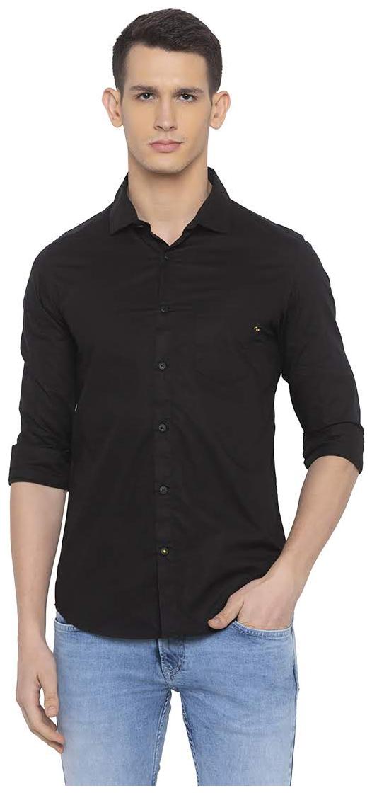 

Spykar Men Black Solid Slim Fit Casual Shirt