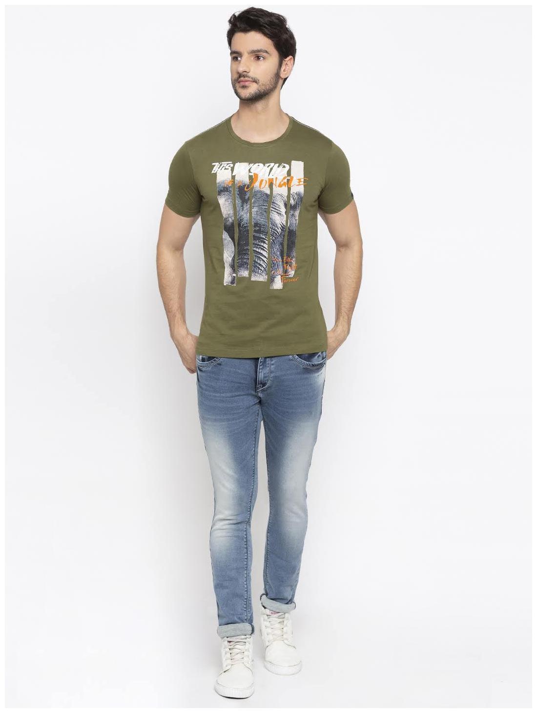 

Spykar Men Green Slim fit Cotton Round neck T-Shirt - Pack Of 1