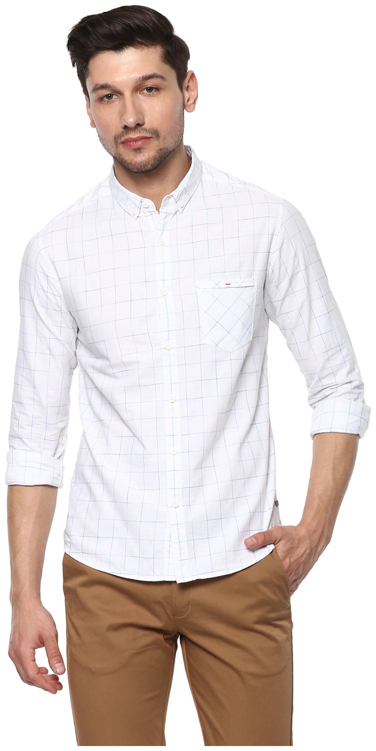 

Spykar Men White Checked Slim Fit Casual Shirt