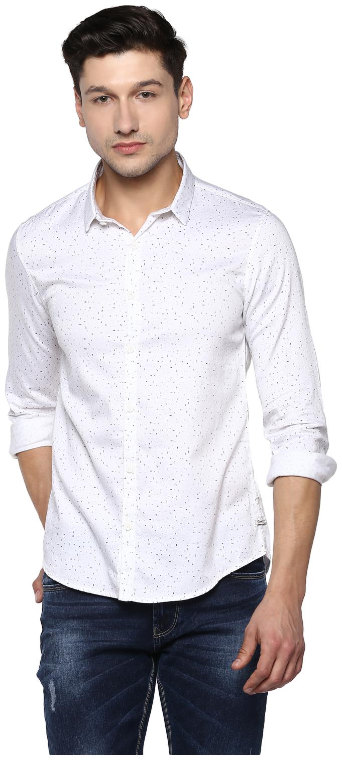 

Spykar Men White Printed Slim Fit Casual Shirt