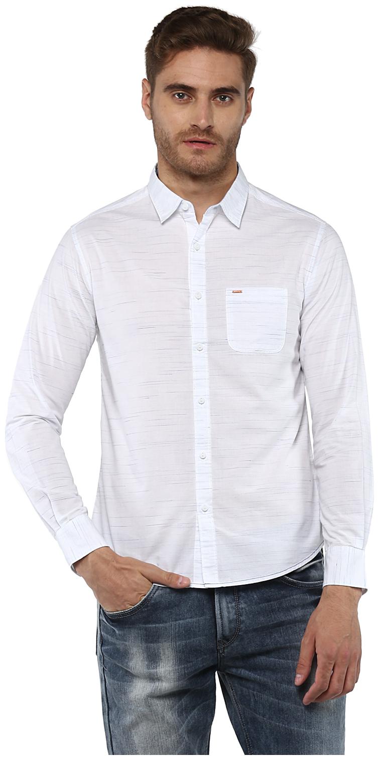

Spykar Men White Printed Slim Fit Casual Shirt