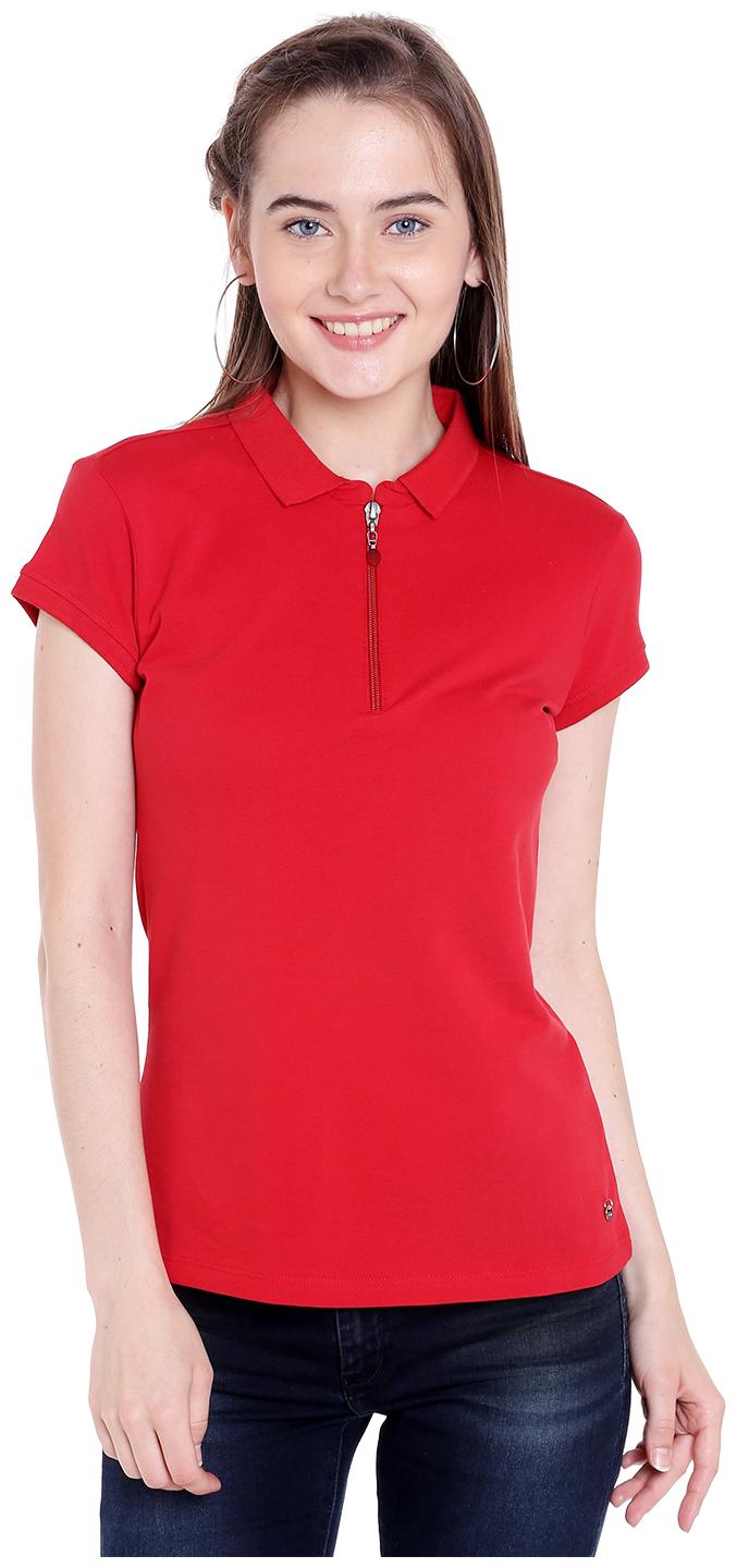 

Spykar Womens Cotton Red Regular Fit Tshirts