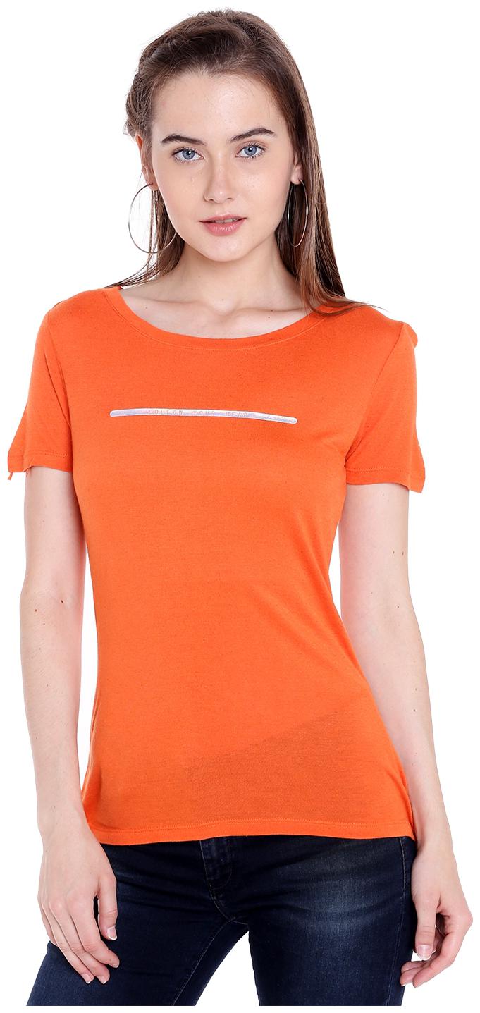 

Spykar Womens Viscose Orange Regular Fit Tshirts