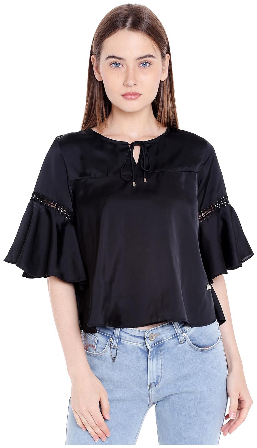 

Spykar Womens Cotton Black Regular Fit Tops