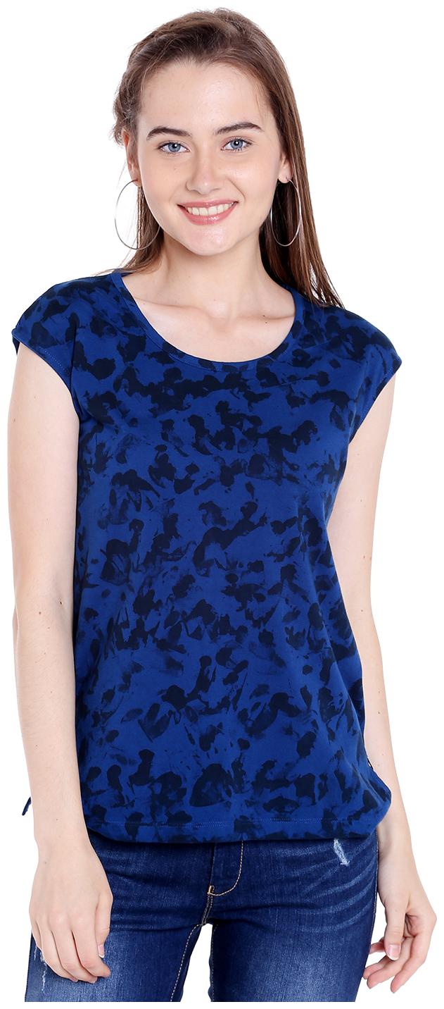 

Spykar Womens Cotton Royal Blue Regular Fit Tshirts