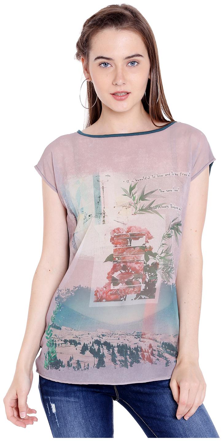

Spykar Womens Viscose Pink Green Regular Fit Tshirts