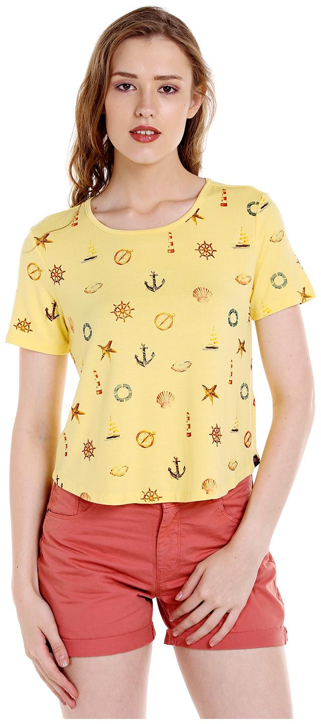 

Spykar Womens Viscose Yellow Regular Fit Tshirts