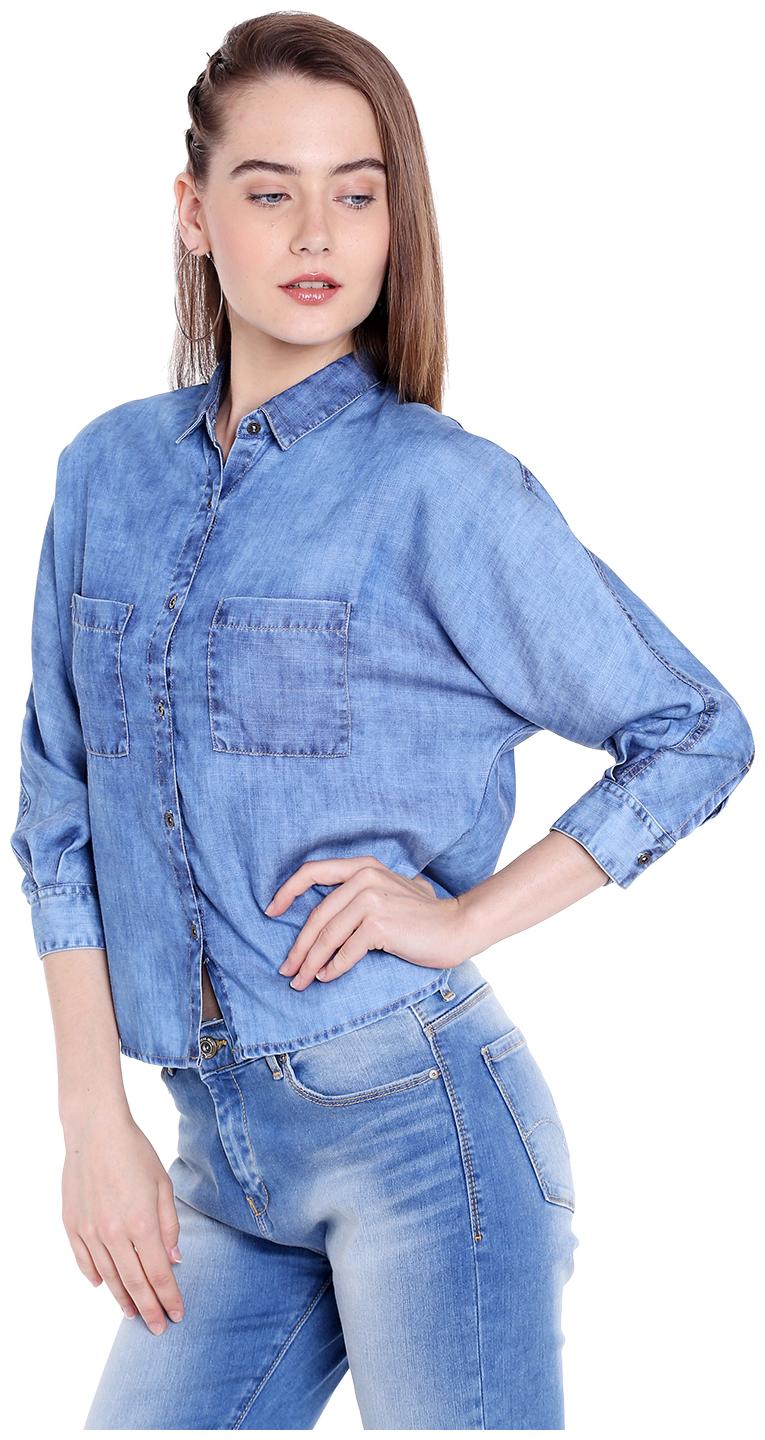 

Spykar Womens Cotton Blue Regular Fit Tops