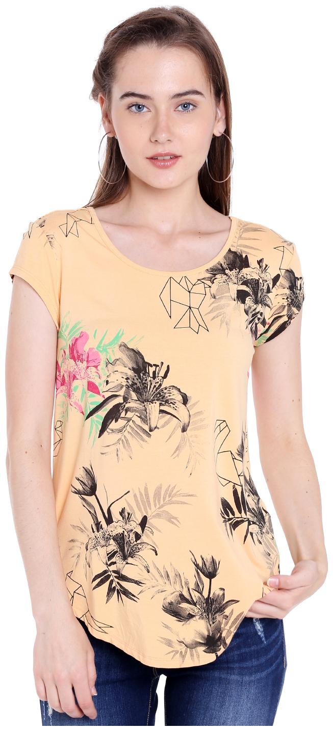 

Spykar Womens Viscose Orange Regular Fit Tshirts
