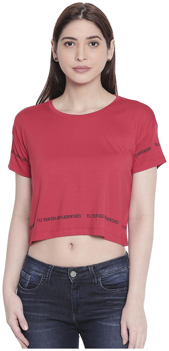

Spykar Women Viscose Rayon Printed Red Top