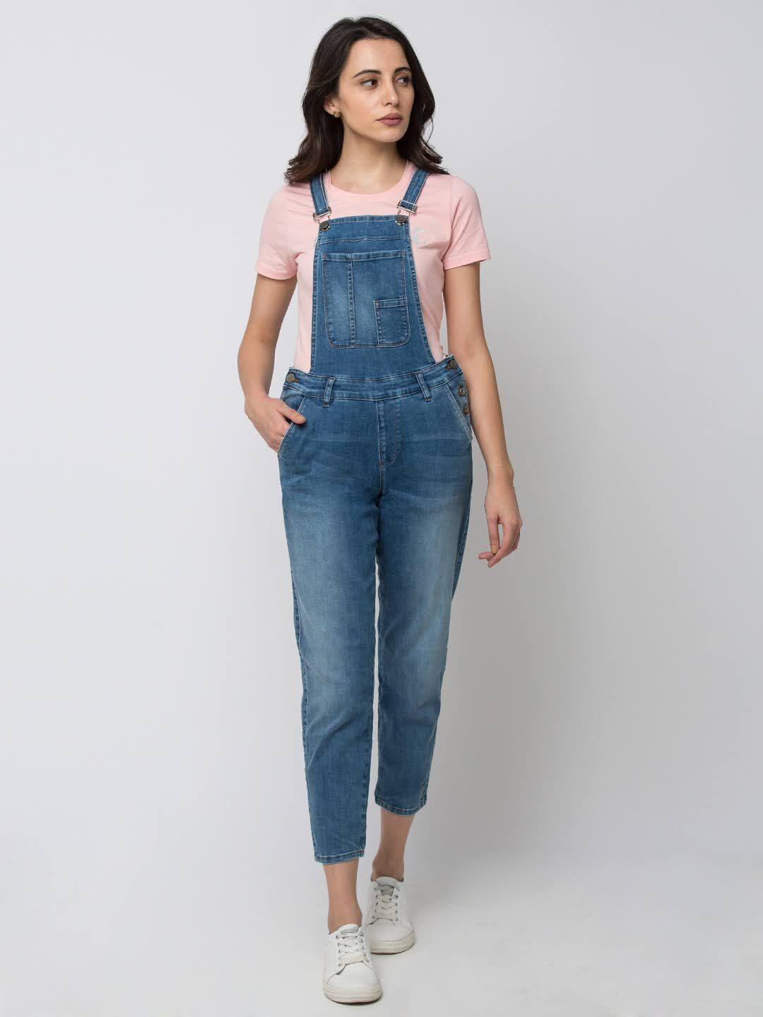 

Spykar Solid Dungaree - Blue
